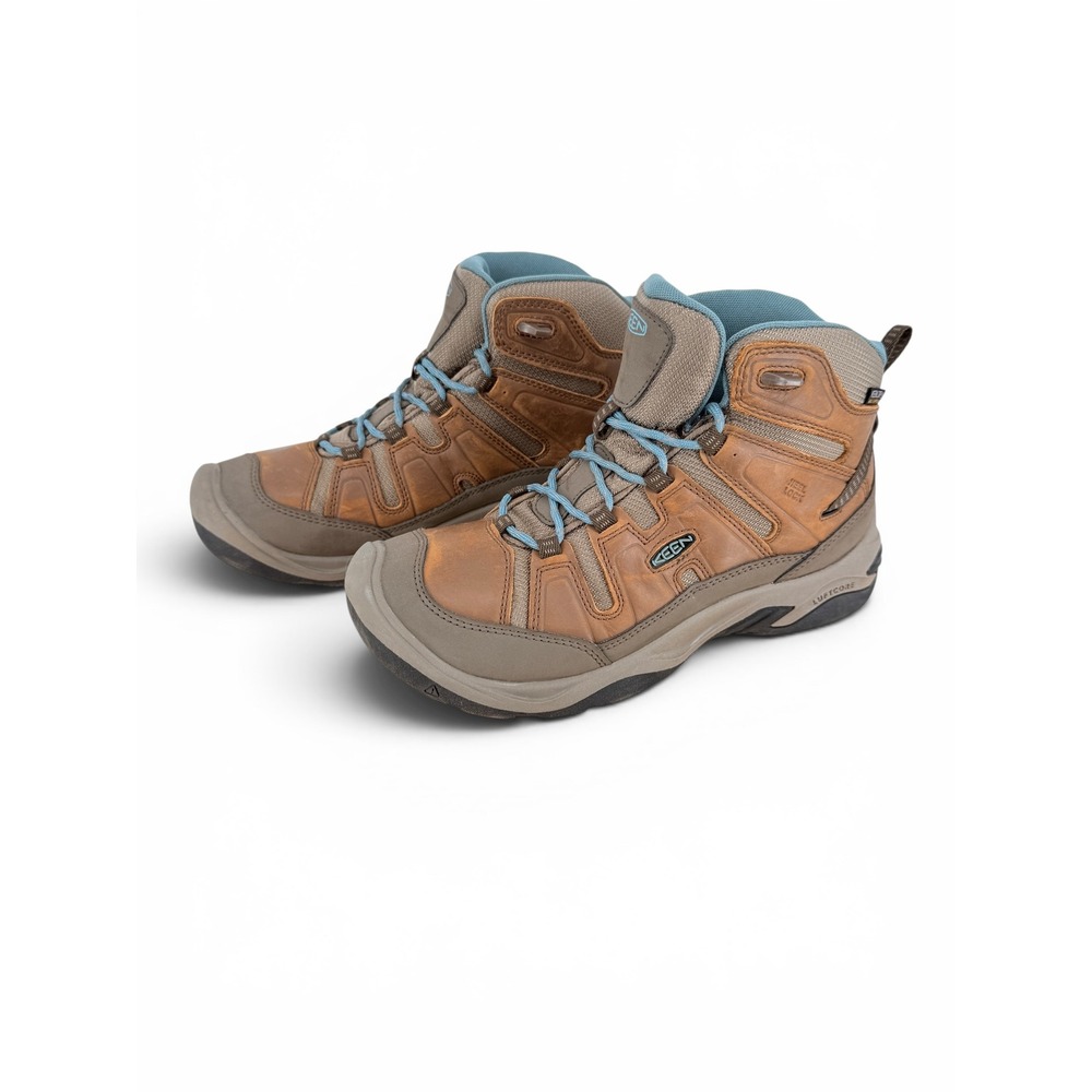 KEEN Circadia Mid Waterproof hiking boots Womens 10 Brown Leather Trail Outdoors